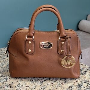 MICHAEL Michael Kors LAILA  Brown Leather Satchel